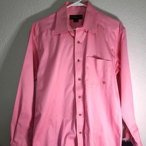 Ariat Button Down Men's Medium Pink Single Pocket